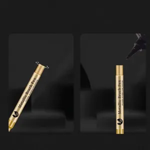 Refillable metallic gold marker pen for drawing and craft projects with water-based ink