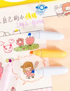 Mini süßes Kristall Katzenpfote Textmarker Set für Studenten Journaling Zeichnung Stift