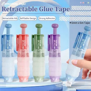 Press Type Double Sided Glue Tape Pen Refillable Adhesive Dot Roller For Scrapbooking DIY Craft Student School Office Supplies ST-47-AC