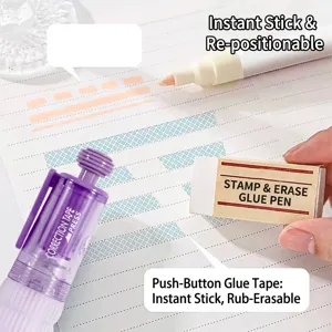 Press-type erasable dot glue pen for DIY scrapbooking and student stationery
