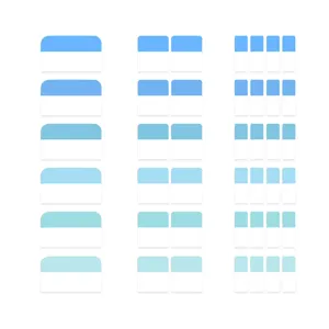Set of gradient blue index stickers for notebook classification and key point marking