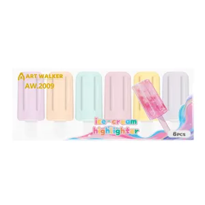 6pcs ice cream highlighter set cute aesthetic pastel color markers for student journaling school