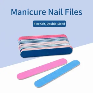 Mini Wooden Nail Files Double Sided Manicure Buffing Sanding Boards Blue Red Small Disposable Emery Board For Home Salon Use