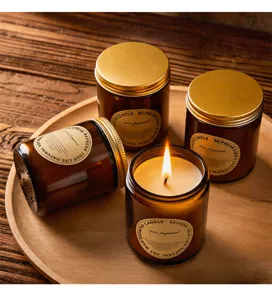 Scented candles set soy wax home bedroom long-lasting fragrance woody aroma gift jar