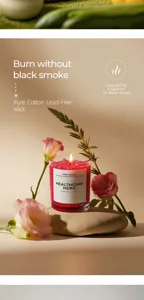 Scented candle crystal glass jar red wax soy wax home decor romantic gift aromatherapy