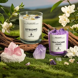 Scented Soy Wax Candle Crystal Stone Dried Flower Glass Cup Aromatherapy Candles For Home Decor Gift