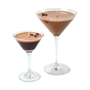Luxe Geurkaars Martini Kelk Sojawas Aromatherapie Kaars Creatief Koffieboon Ontwerp Huisdecoratie Kaars Cadeau