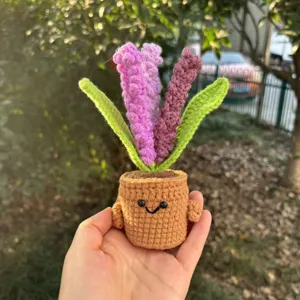 Handgemachte Häkel Topfpflanze niedliche gestrickte Blume emotionale Unterstützung Geschenk