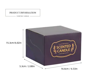Squisita scatola regalo per candela profumata con elegante design viola per arredamento.