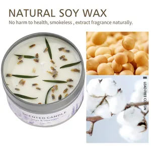 Candela profumata in cera di soja con fragranza di salvia e lavanda, formato ecologico 100g.