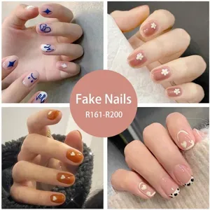 French Style Leopard Print Flame Pattern Press On Nails Detachable Artificial False Nails For Women Daily DIY Manicure Accessory