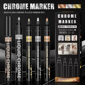 Hochglanz flüssiger Chrom Marker Set für Spiegeleffekt Metallreparatur und Heimwerken Kunst.