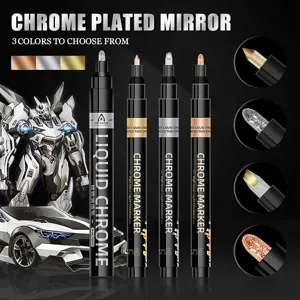 Spiegel Chrom Marker Flüssig Metallisch Farbstift Set Wasserdicht Permanent Marker Für Modellmalerei DIY Kunsthandwerk