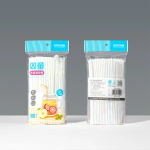 100st wegwerpt plastique drinkrietjes flexibele kleurrijke sap melk feest bar