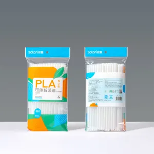 Soton pajitas de PLA biodegradables 7x210mm 50 pcs pajitas ecologicas puntiagudas para bebidas
