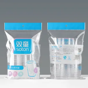 Vasos de plastico desechables 210ml transparentes y gruesos para agua potable en casa.