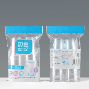 Vasos de plástico transparente desechables 240ml tazas agua té espesadas 50 uds