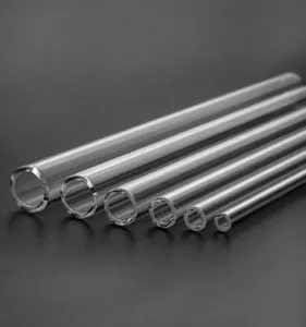 Clear heat-resistant glass straw set featuring multiple customizable diameter options.