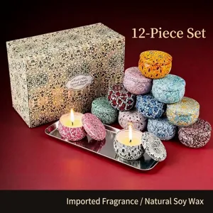Scented Candles Gift Set Soy Wax Aromatherapy Candles In Bohemian Tinplate Jars For Home Decor Party Wedding Gifts