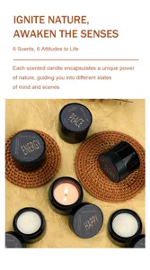 Scented candle set with natural soy wax and multiple pleasant fragrances for home decor.