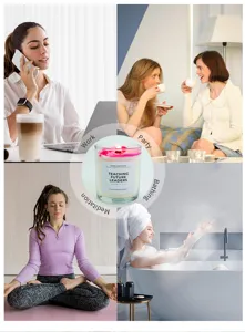 Soy wax scented candle crystal manifestation candle for home relaxation, yoga, and decor.