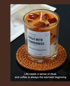 Geurkaars creatieve ijskoffie pot glas sojawas rookvrij langdurig esthetisch aroma