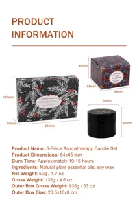 6-piece scented candle gift set with natural soy wax, long burning time and elegant packaging.