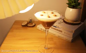 Espresso Martini Scented Candle Romantic Home Decor Coffee Bean Soy Wax Cocktail Glass