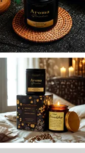 Soy wax scented candle for home decor and long lasting fragrance aromatherapy gift set.