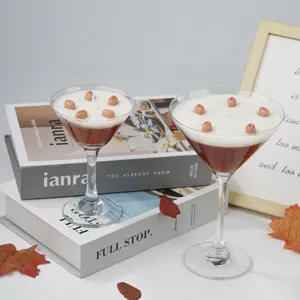 Martini glass scented candle with coffee bean decor, romantic gift for home decor party.