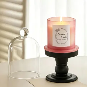 Vela Perfumada con Tapa de Vidrio Cera de Soja Natural Caja de Regalo para Boda Cumpleaños Decoración del Hogar Fiesta