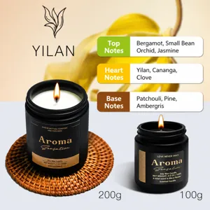 Scented soy wax candle set, long-lasting aroma for home decoration and relaxing cozy gift.