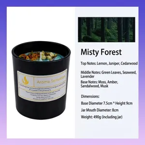 Handgefertigte Duftkerze aus Sojawachs Mist Forest im schwarzen Glas für Geschenke