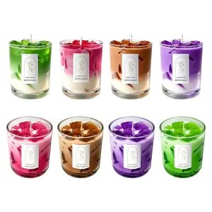 Scented candles soy wax gel ice cube coffee cup design plant essential oil aromatherapy
