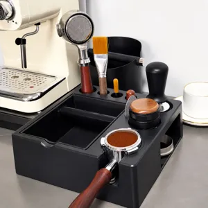 Stazione Pressatura Caffè Italiana Multifunzionale Base per Distributore di Caffè ABS e Scatola Fondi