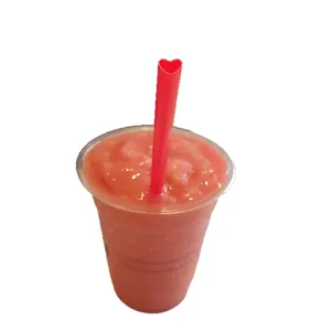 Roze hartvormige plastic rietjes voor feestjes, schattige creatieve wegwerp smoothie riet