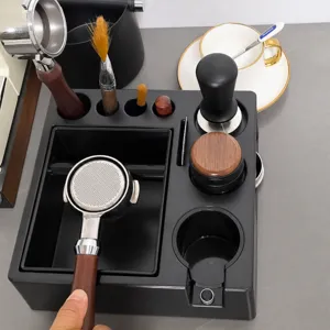 Stazione battifondo espresso supporto multifunzionale in ABS per pressino caffè organizer.