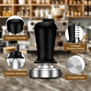 Πατητήρι καφέ espresso 51mm ελατήριο σταθερής δύναξης βάση από ανοξείδωτο χάλυβα