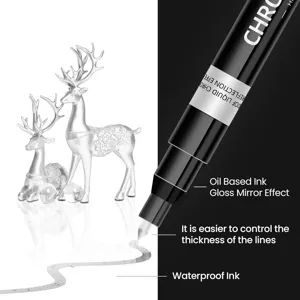 Flach Chrom Marker Stift für Modell Reparatur, wasserfeste Tinte mit Spiegel Glanz Effekt.