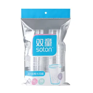 Vasos de plastico desechables transparentes 200ml tazas domesticas espesadas 50pz