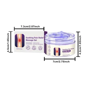 Soothing pain relief massage gel for muscle joint care 100g jar with box packaging