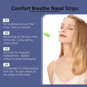 Strisce nasali traspiranti e confortevoli per cura quotidiana, delicate e facili da togliere.