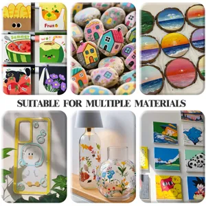 Rotuladores de pintura acrílica líquida para arte DIY, manualidades en piedra y lienzo.