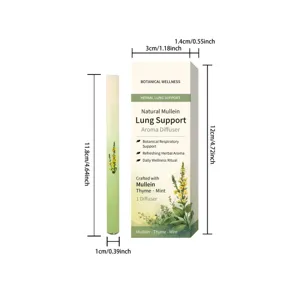 Herbal lung support aroma diffuser stick for daily personal care and refreshing herbal aroma use.