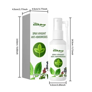 Vue détaillée du spray South Moon 100ml avec les dimensions précises de l'emballage