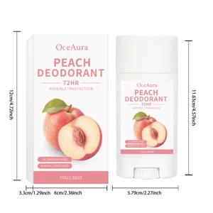 OceAura Pfirsich Deostick 75g aluminiumfrei für lang anhaltende Frische und Achselschutz.