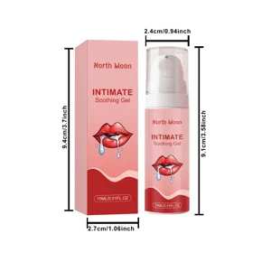 Détail du gel apaisant intime North Moon 15ml avec dimensions du flacon et du boîtier