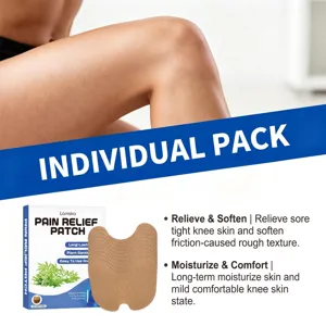 Knee care patch detail showing individual packaging and herbal relief for joint skin comfort.