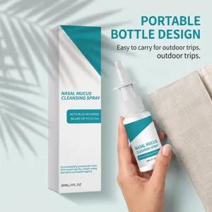Portable nasal mucus cleansing spray 30ml, gentle formula for daily nasal cavity care.