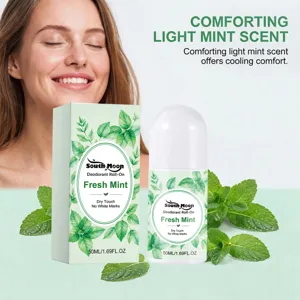 Desodorante roll-on menta fresca South Moon 50ml, cuidado refrescante contra el sudor.